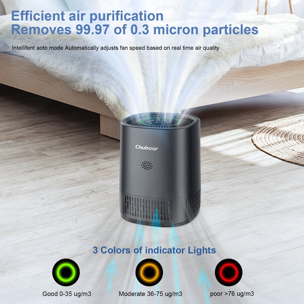 Chuboor Air Purifiers for Bedroom Home ,Filter Cleaner with Sponge Filters