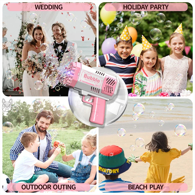 40 Hole bubble toys Launcher Handheld Portable Electric Automatic Bubble Gun Party Birthday Gift Toy(without Bubble Water)