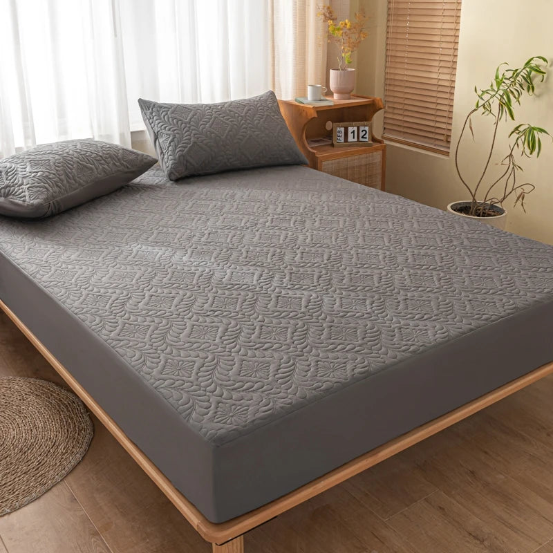 Waterproof Quilted Mattress Cover - Cotton Top, Antibacterial Fiber Fill