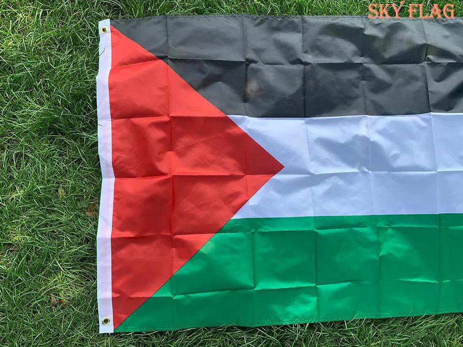 SKY FLAG Large Palestine Flag 150 X 90cm Hanging High Quality Polyester Gaza Palestinian Banner