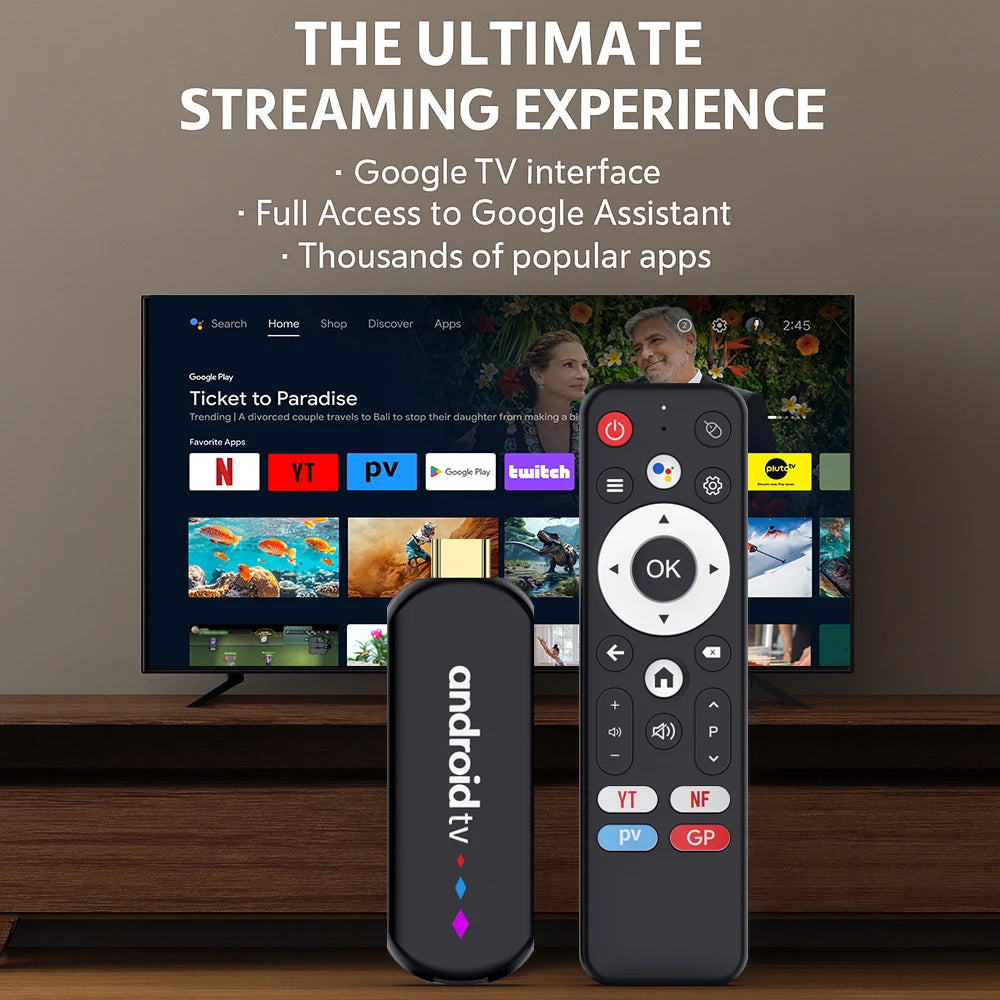 H96 MAX Amlogic S905L3 Androidtv 14.0 4Kx2k@30fps 2.4G/5G Dual WiFi BT4.0+ 100M Ethernet Google Voice Assistant Netflix tvbox