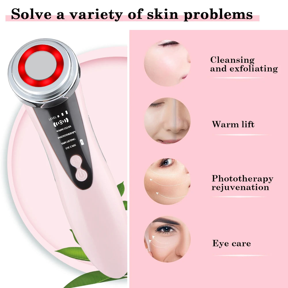 4 in1 Facial Massager Red Blue Light Therapy Vibration