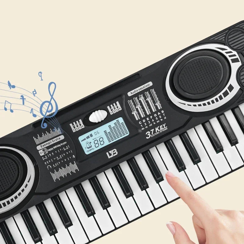 Portable 37 Keys Digital Keyboard LED Display Digital Electronic Piano