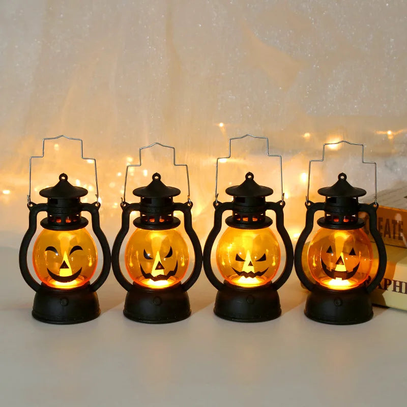Halloween LED Hanging Pumpkin Lantern Light Ghost Lamp