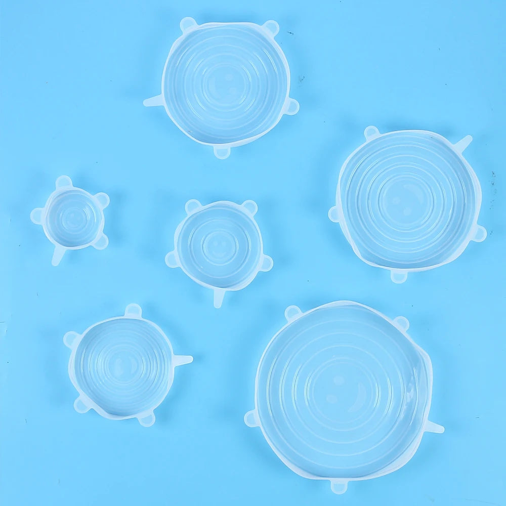 6Pcs Silicone Elastic Cover Universal Food Packaging Stretch