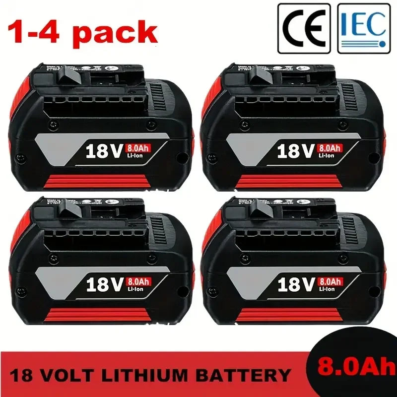 Original NEW For BOSCH 18V BATTERY GBA 18V 8.0Ah 18V Professional GBA GSR GSB BAT609G BAT622 BAT618G w/Fuel Guage