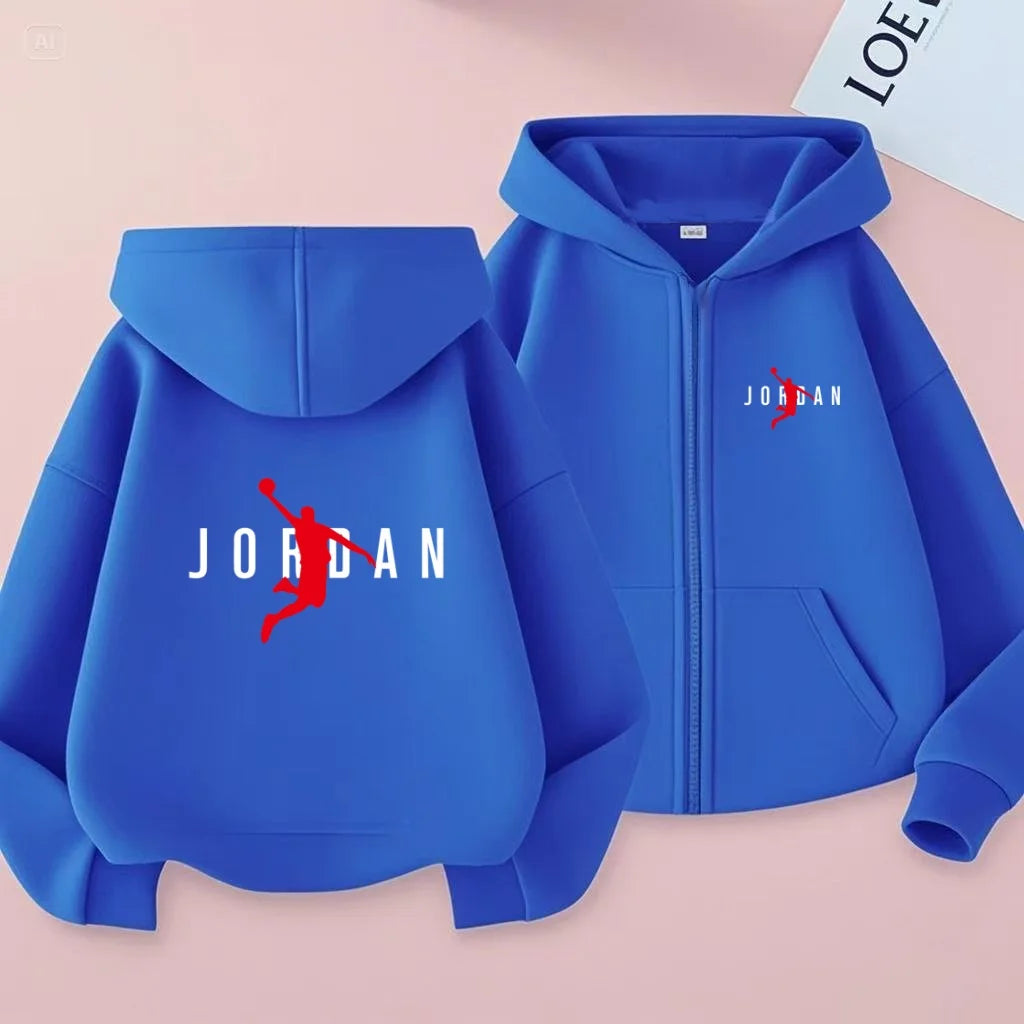kids Autumn Winter Sweatshirt Basketball Charming Clothing Zipper Style Hoodie Girl Boy