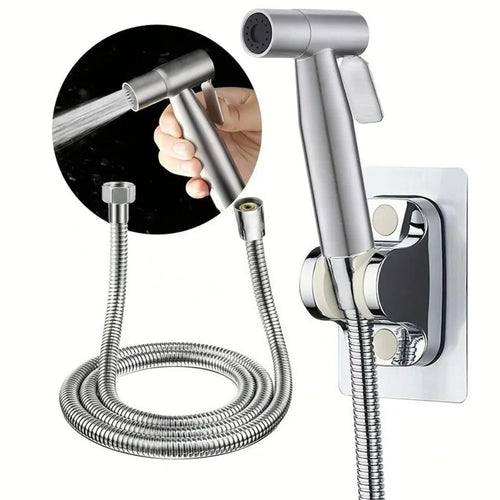 3Pcs Stainless Steel Bidet Sprayer High Pressure Handheld Adjustable for Personal Hygiene Pet Bathroom Shower Set