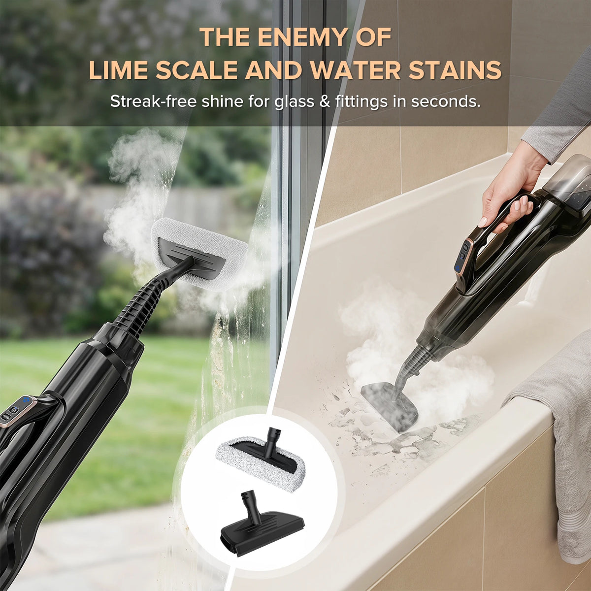 Lubluelu 1580W 6 in 1 Steam Mop Steam Cleaner Steam Broom Cleaner Electric Steam Mop Removes Stubborn Stains with 500ML Tank.