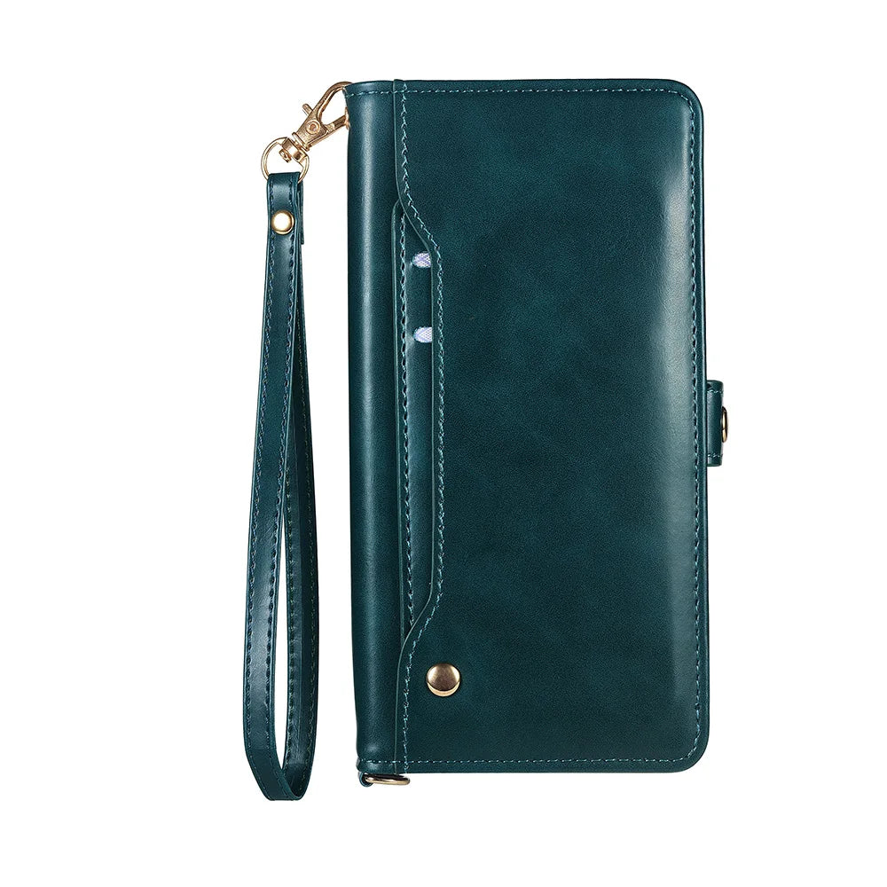 Wallet Multi-card Zipper Kickstand Magnetic Flip Leather Case