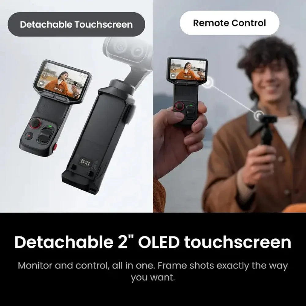 Ultra 8K Vlog Gimbal Camera Dual Lenses 12X Zoom 1' Sensor Detachable 2' Touchscreen AI Chip 4K Action Camera 2026New