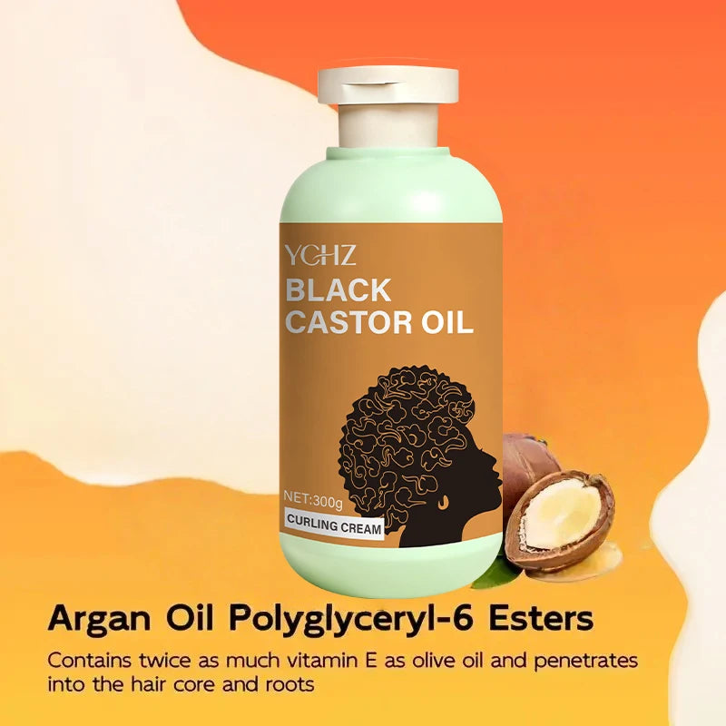 Curl Defining Cream with Moroccan Argan Oil, Long-Lasting Frizz Control, Elastic and Fluffy, Moisturizing and Styling.