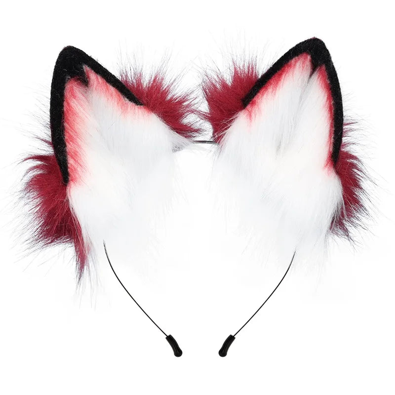 Furry Animal Cat Fox Ear Hair Hoops Adjustable Halloween