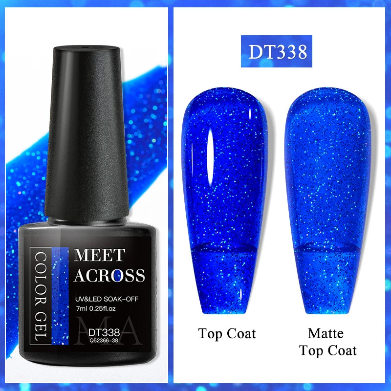 MEET ACROSS 7ml Purple Nail Gel Polish Semi Permanent Nail Art For Nails Decoration
