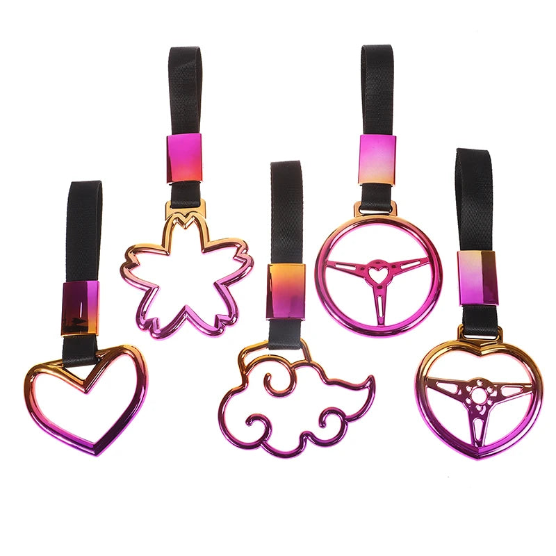 1Pc Train Bus Handle Hand Strap Drift Charm Strap Drift Auto Accessories Car Styling Car Heart Straps Front Tow Hook