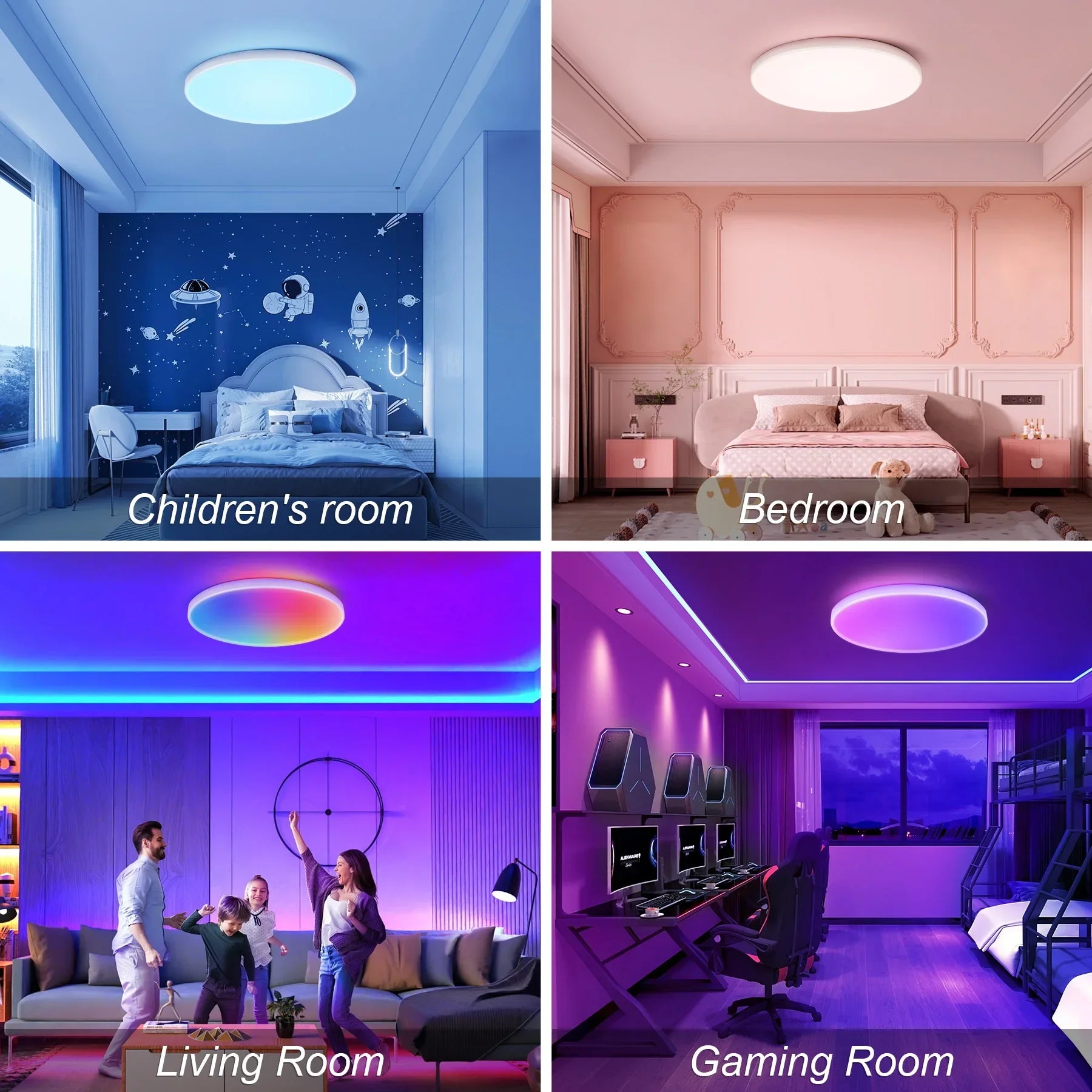 Modern Ceiling Lamp With Remote Control Room Decor Dimmable RGB LED Ceiling Light Fixture For Living Room Bedroom Corridor