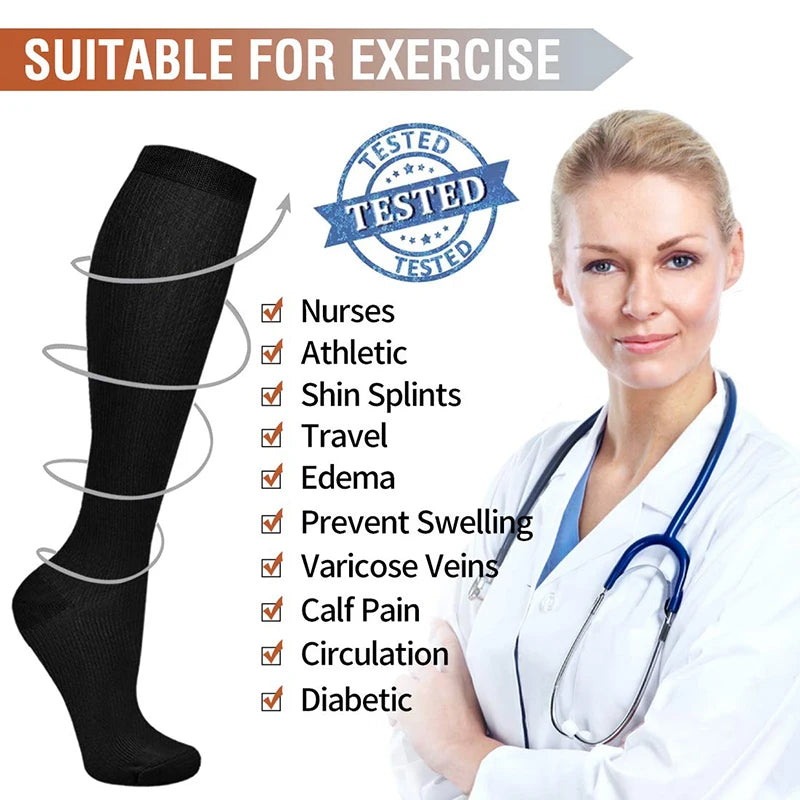 5 Pairs Compression Socks Women Medical Varicose Socks