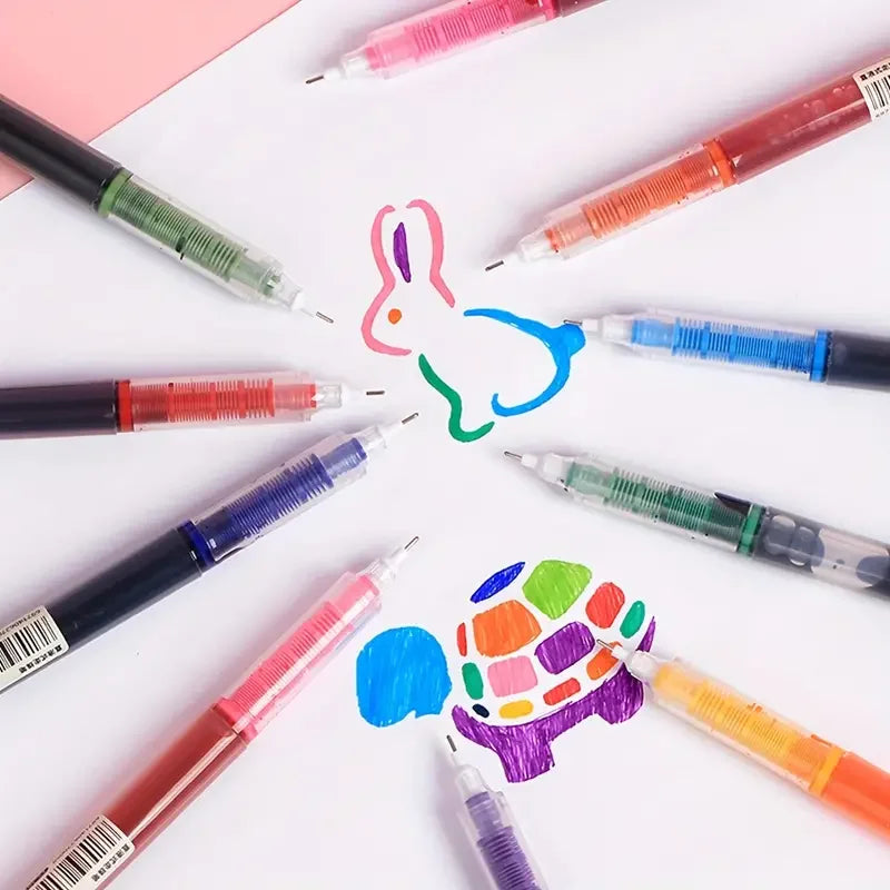 12pcs/Pack Of Quick-Drying Color Neutral Ballpoint Pens