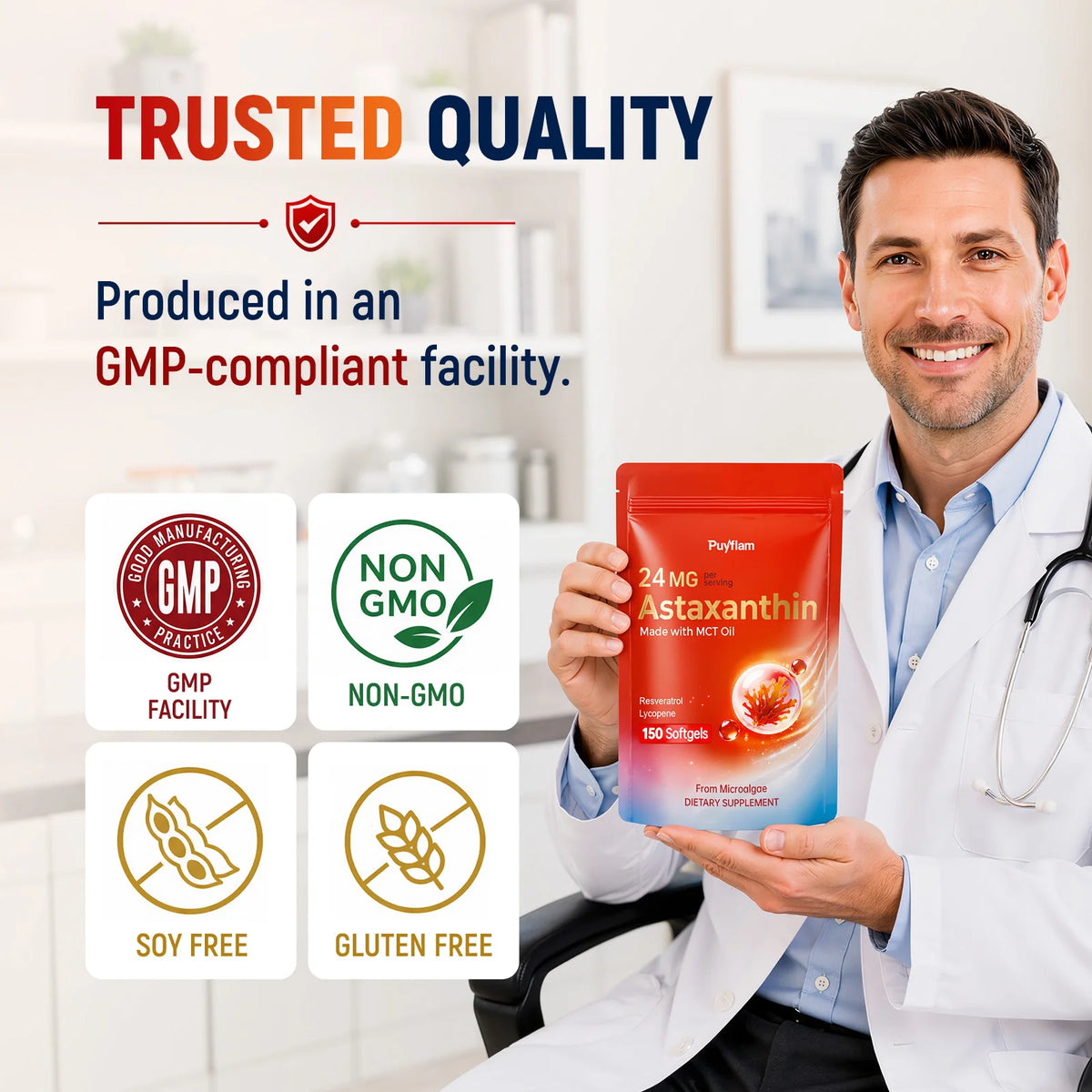 150 Softgels Astaxanthin 24mg Premium Astaxanthin Supplements