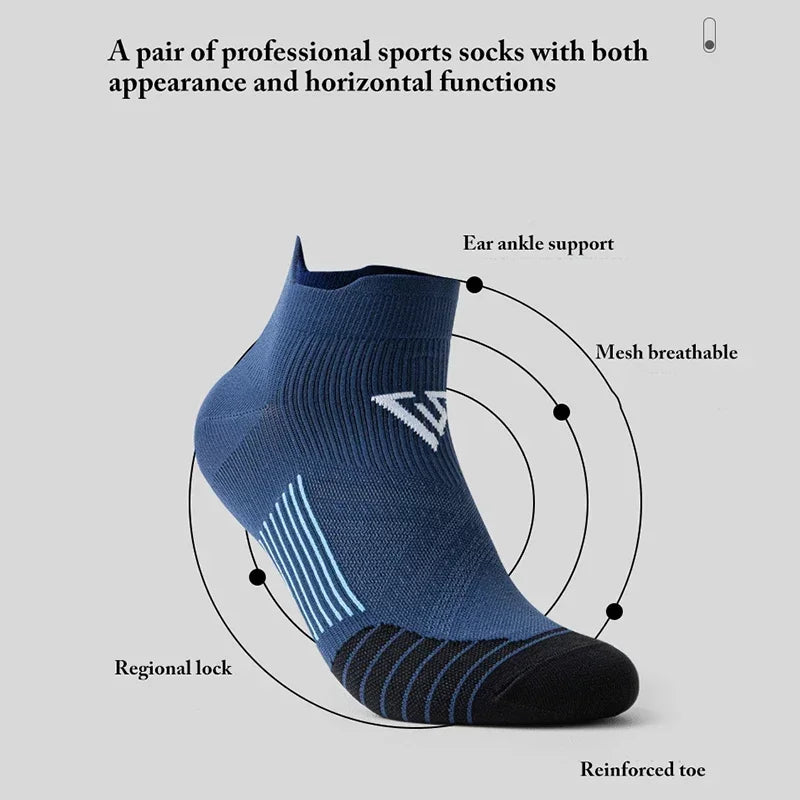 WRELS 1/2/3 Pairs Athletic Running Socks Moisture Wicking Cotton