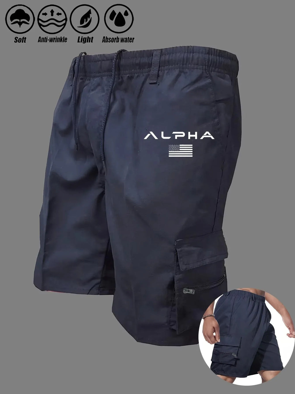 American Flag Printed Cargo Shorts Independence Day Eagle Shorts