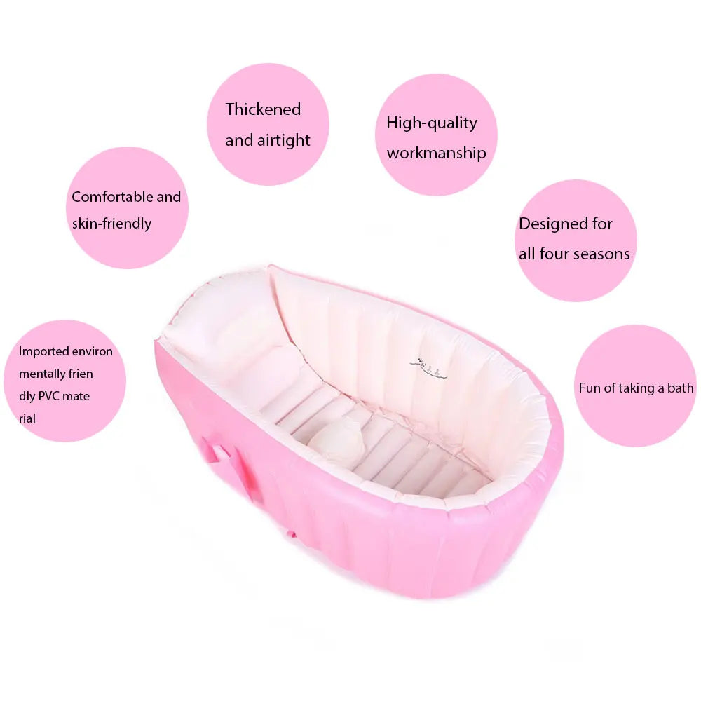Inflatable Baby Bathtub with Air Pump Portable Foldable