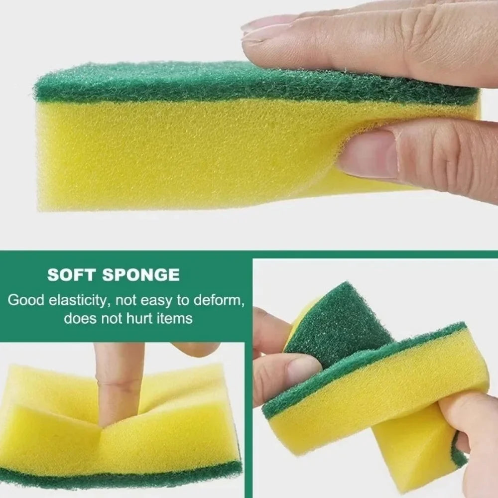 10/30/50PCS Highly Absorbent Double-sided Cleaning Sponge Washing Dish Pot Rust Stain Kitchen Grease Sponge Brush Household Tool