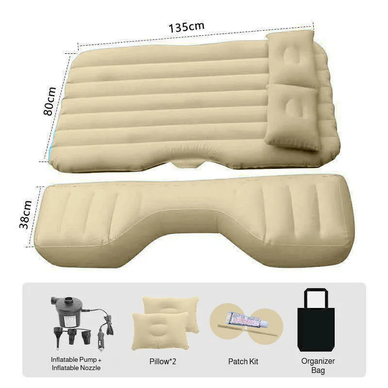 Car Air Inflatable Mattress with Support Legs Separate for Back Seat Portable Sleeping Bed for Outdoor Travel Camping Cushion