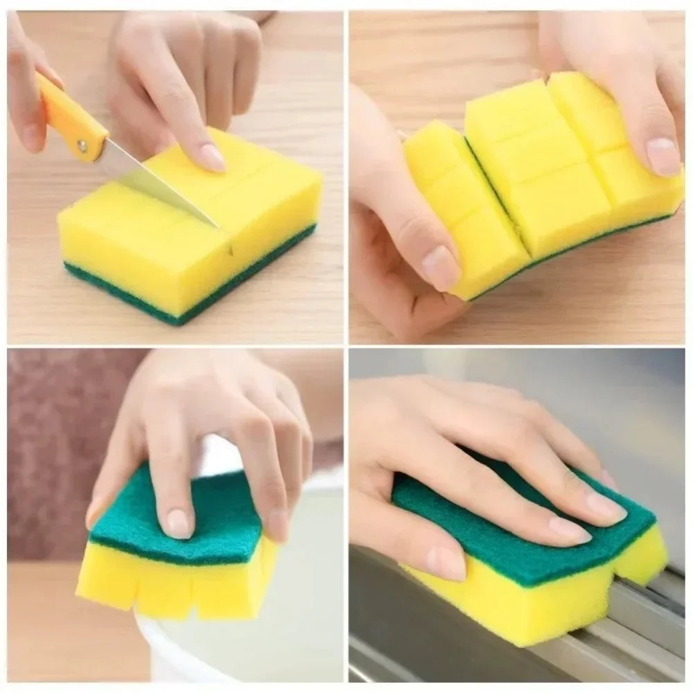 10/30/50PCS Highly Absorbent Double-sided Cleaning Sponge Washing Dish Pot Rust Stain Kitchen Grease Sponge Brush Household Tool