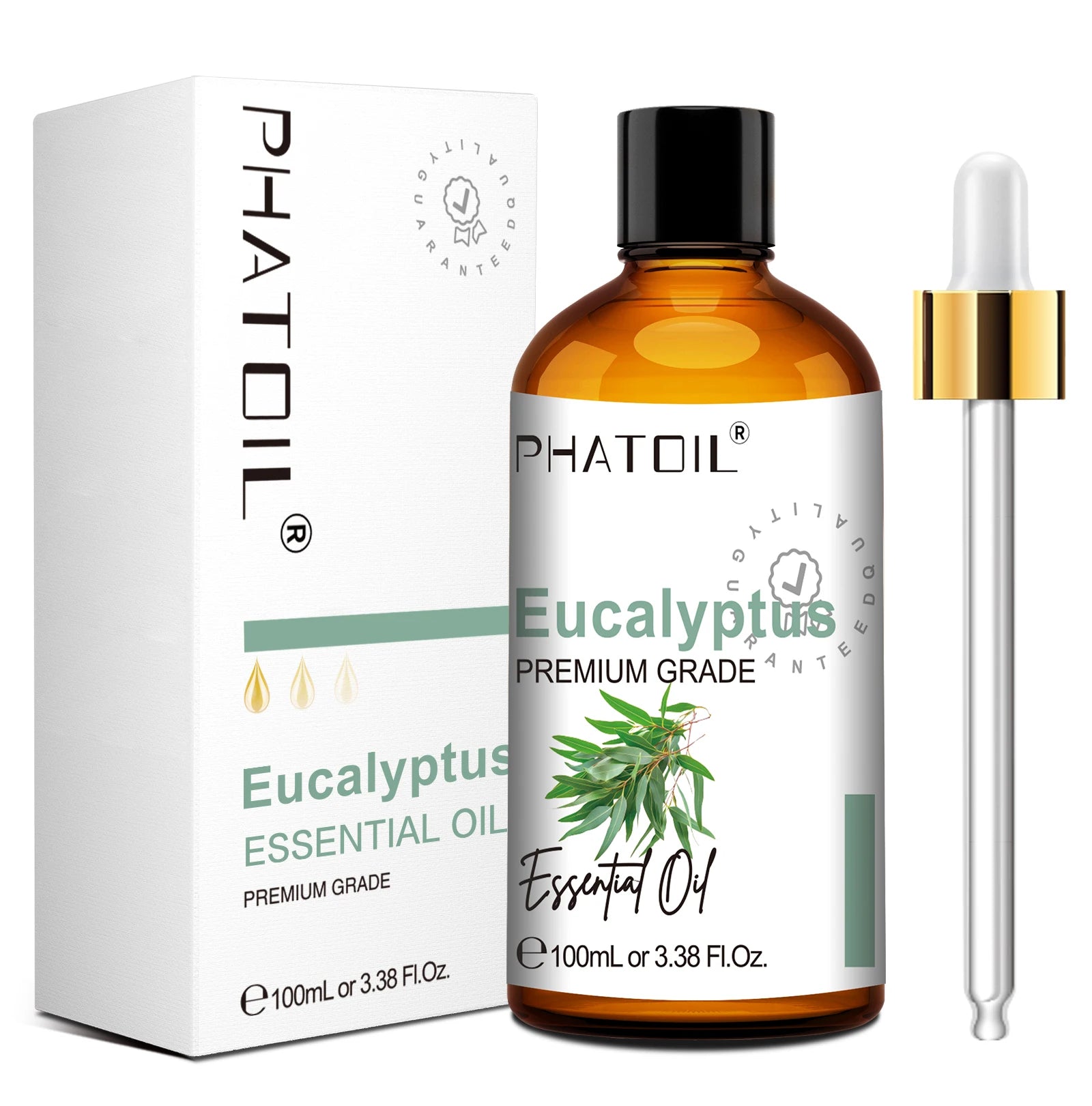 PHATOIL 100ml(3.38 fl.Oz) Eucalyptus Peppermint Tea tree Vanilla Bergamot Aromatherapy Essential Oil For Diffuser,Candle Making