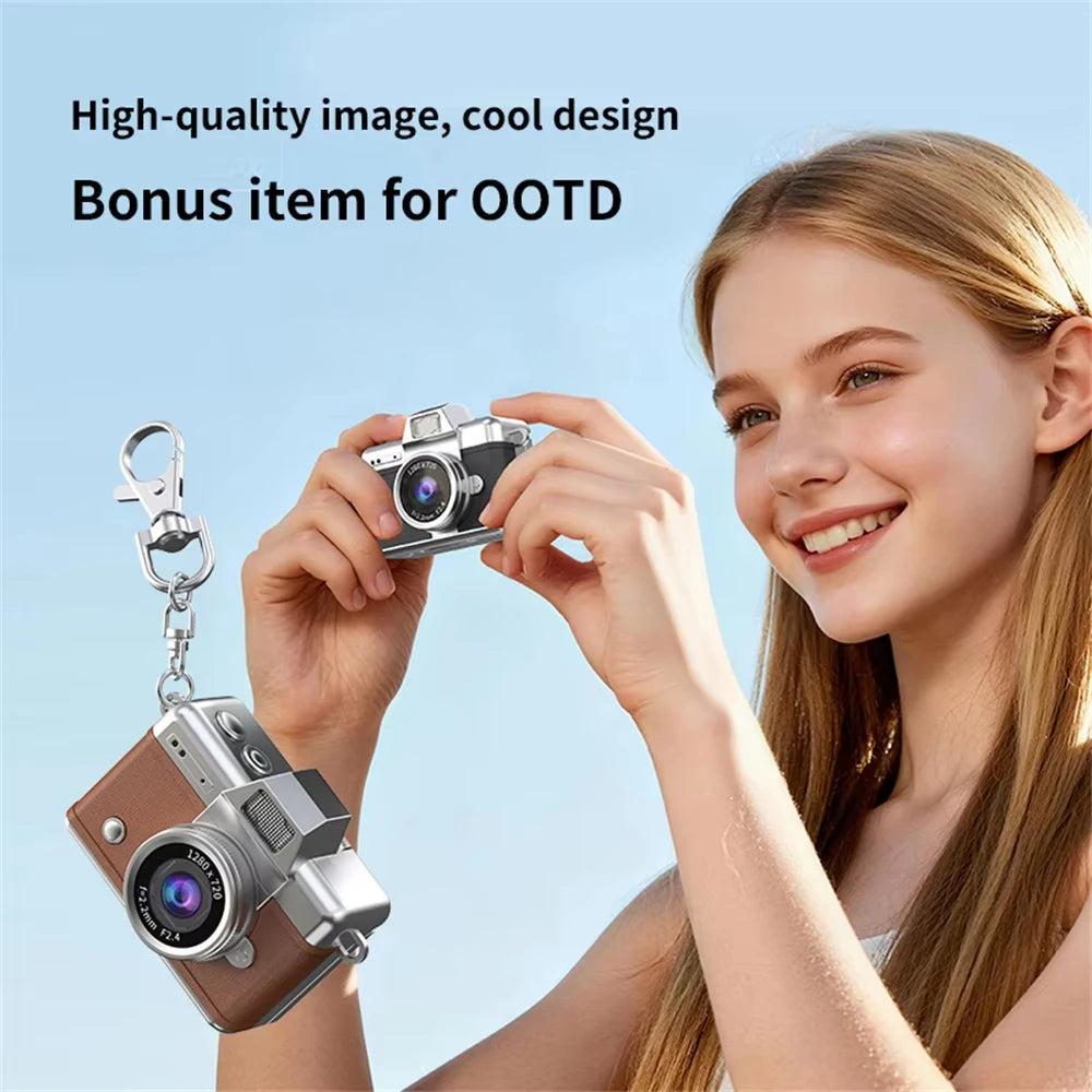 Ourlife Thumb Keychain Camera 1.47 Inch Flip Screen Retro CCD Mini Digital Camera HD Very Small Camcorder Video Recorder