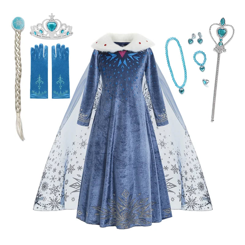 Elsa Dress for Girl Princess Birthday Party Winter Costume