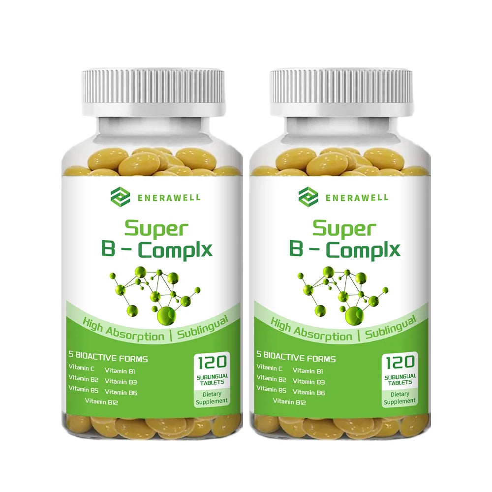 Vitamin B Complex for Energy, Brain & Heart Support - with B1, B2, B3, B5, B6, B12 with Vitamin C, Choline, Inositol