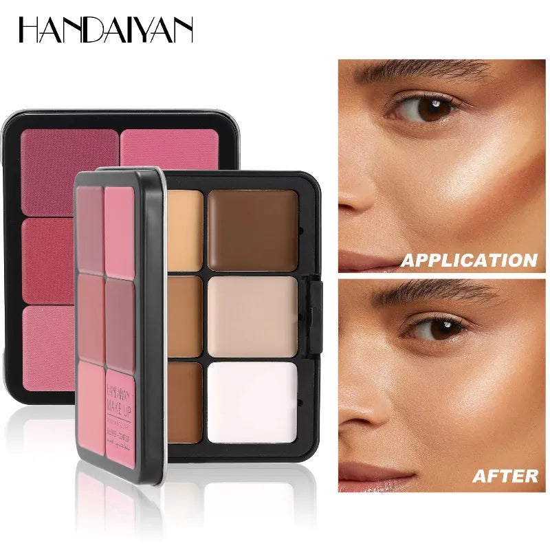 12-Color 2 in 1 Concealer and Blush Palette Matte Highlight Face Contour Makeup All-in-one Rouge Palette Full Coverage Makeup