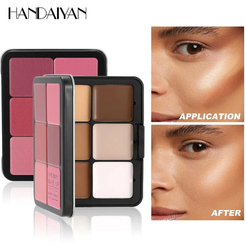 12-Color 2 in 1 Concealer and Blush Palette Matte Highlight Face Contour Makeup All-in-one Rouge Palette Full Coverage Makeup