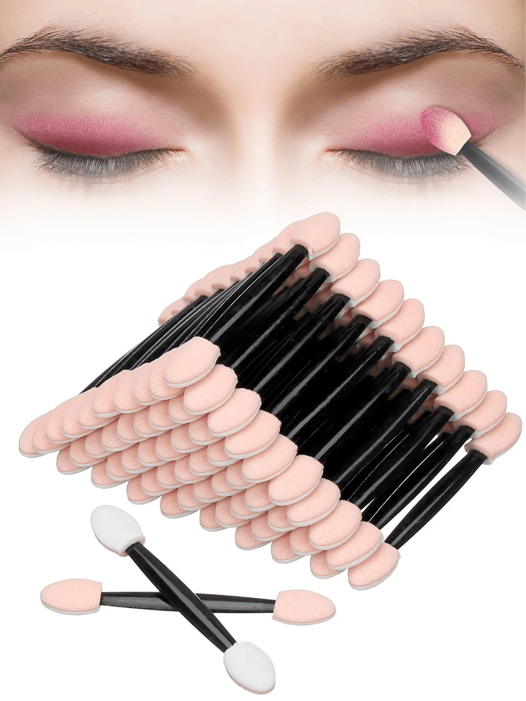 10/30/50/100/150Pcs Sponge Stick Eye Shadow Brush Applicators Double Head Cosmetic Soft Sponge Eye Shadow Mini Makeup Tools