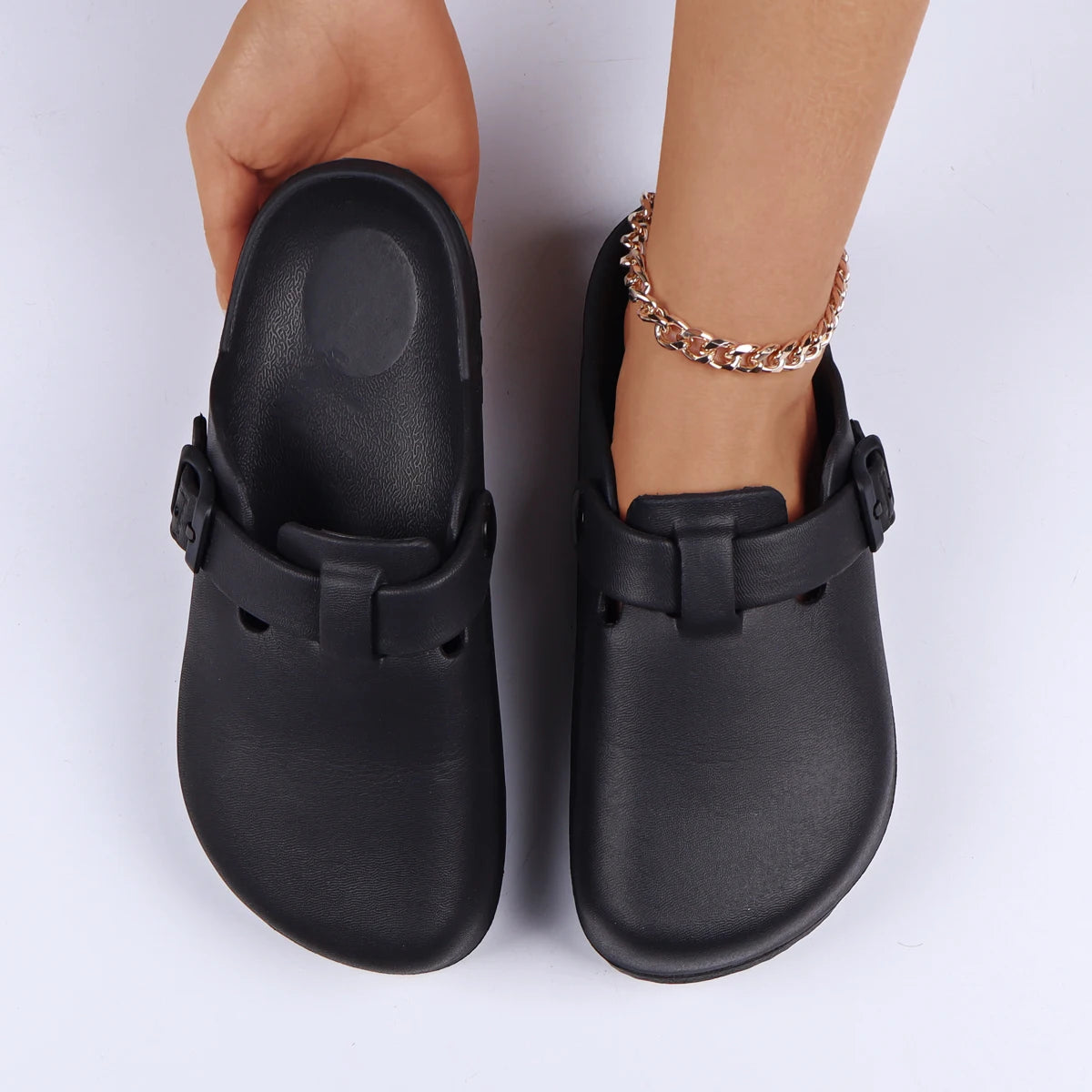 House Slippers Adjustable Buckle EVA Women's Slippers
