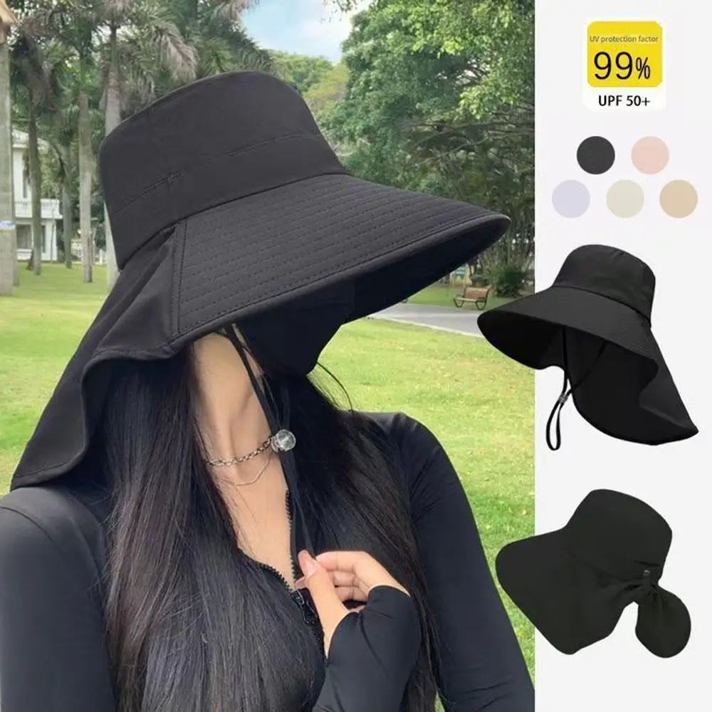 HOT Women's Sun Hat Summer Quick Dryng UV Protection Fisherman Cap Wide Brim Bucket Hat With Neck Hiking Cover Sunshade Cap 2025