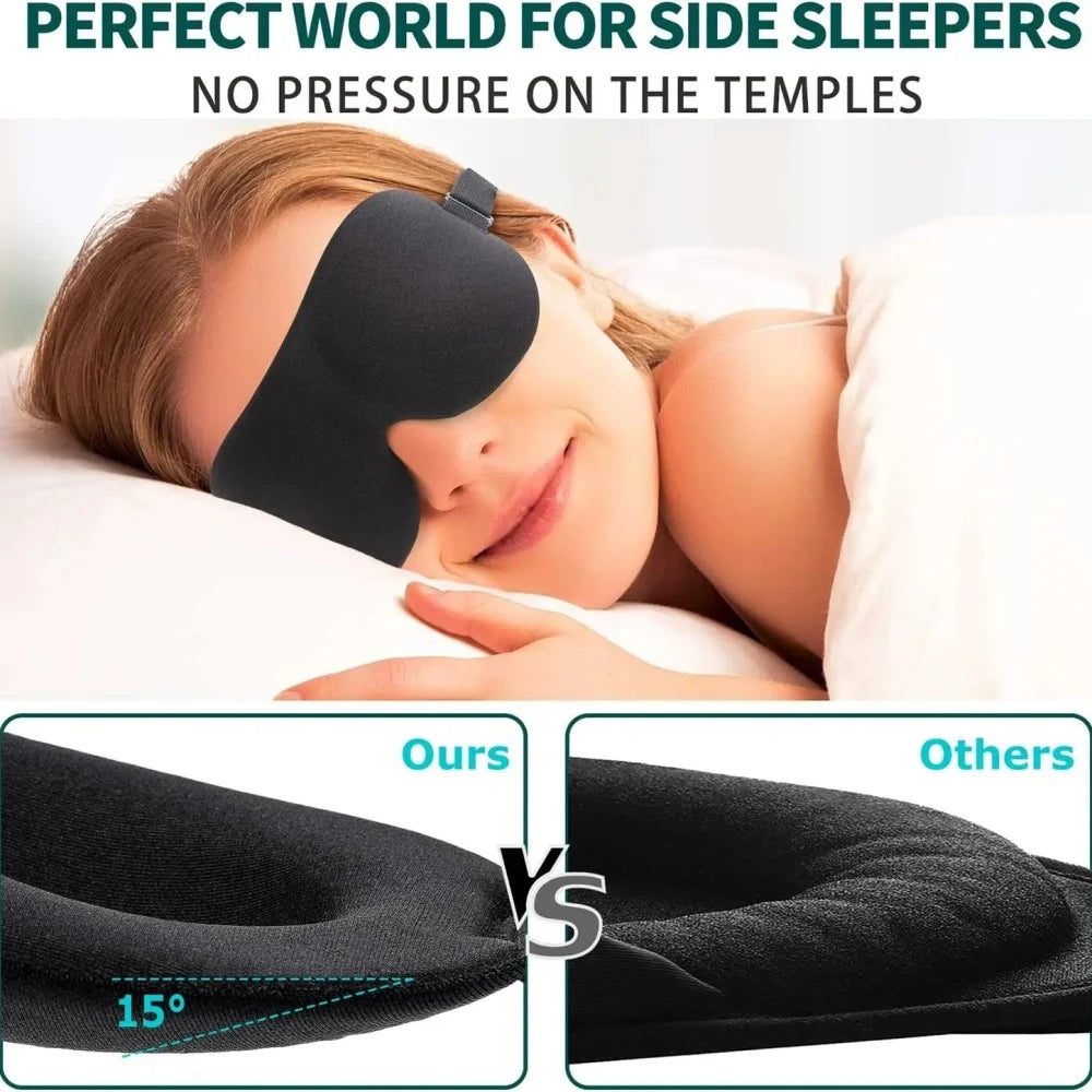 3D Contoured 100% Light Blocking Sleep Mask Ultra-Soft Skin-Friendly Breathable Eye Cover for Rest Travel Night Sleep Mask Block