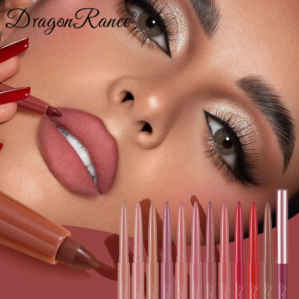 Multi Color Matte Lip Liner Crayon, Velvet Waterproof Lip Pencil
