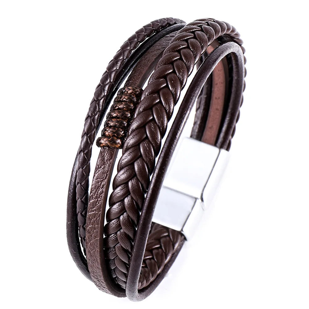 Multi Layer Braided Rope Bracelets for Men,Classic Handmade