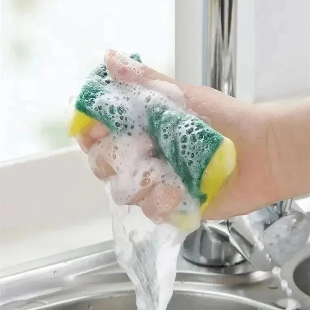 10/30/50PCS Highly Absorbent Double-sided Cleaning Sponge Washing Dish Pot Rust Stain Kitchen Grease Sponge Brush Household Tool