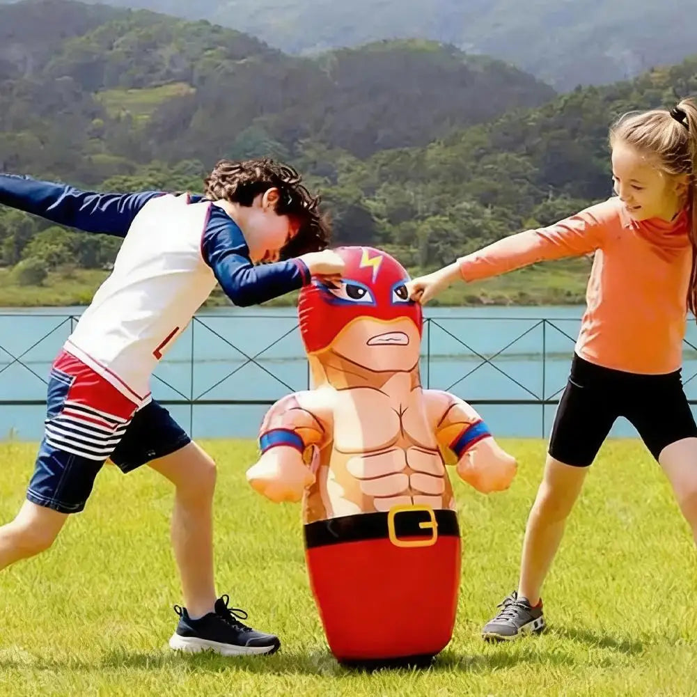 Inflatable Tumbler Toy Thick PVC Punching Bag for Kids Bounce Back Boxing Toy Stress Relief Indoor Outdoor Toy Gifts