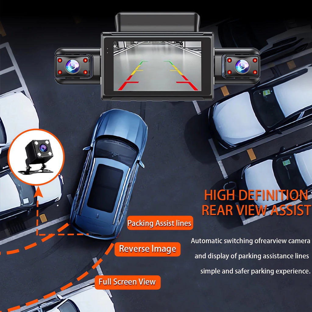 FHD 1080P 4 Channel Full HD Car DVR Wifi Dash Cam 4 Cameras Dashcam Video Recorder Night Vision Black Box Cabin 24H Parking