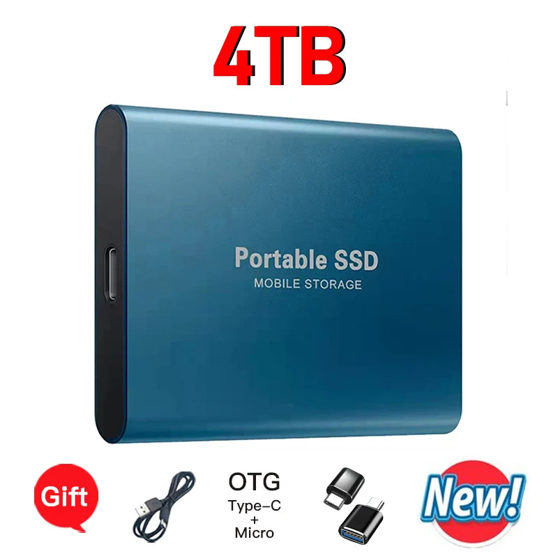16TB External Solid State Drive Portable SSD USB 3.1 Type-C High-Speed Data Transfer Secure Storage for Important Files