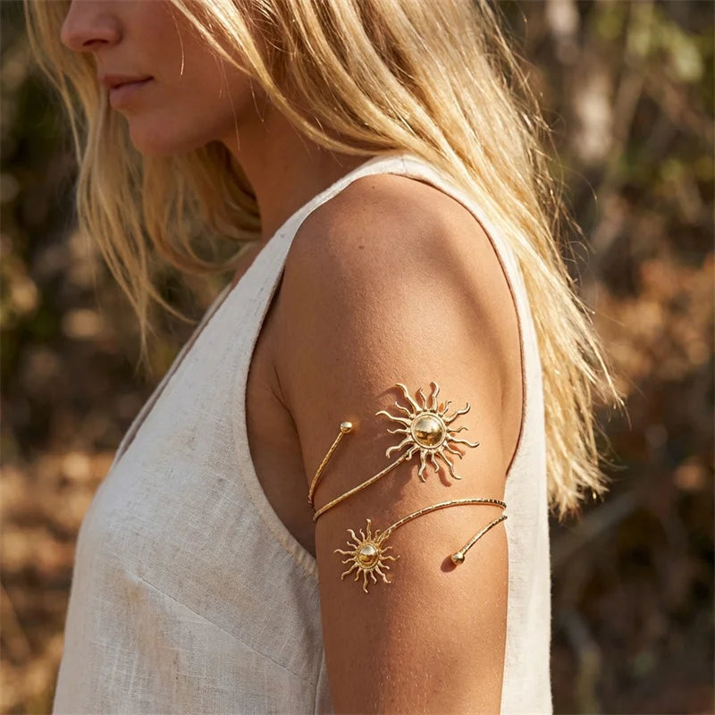 Elegant Sun Adjustable Cuff Bracelet for Women Unique