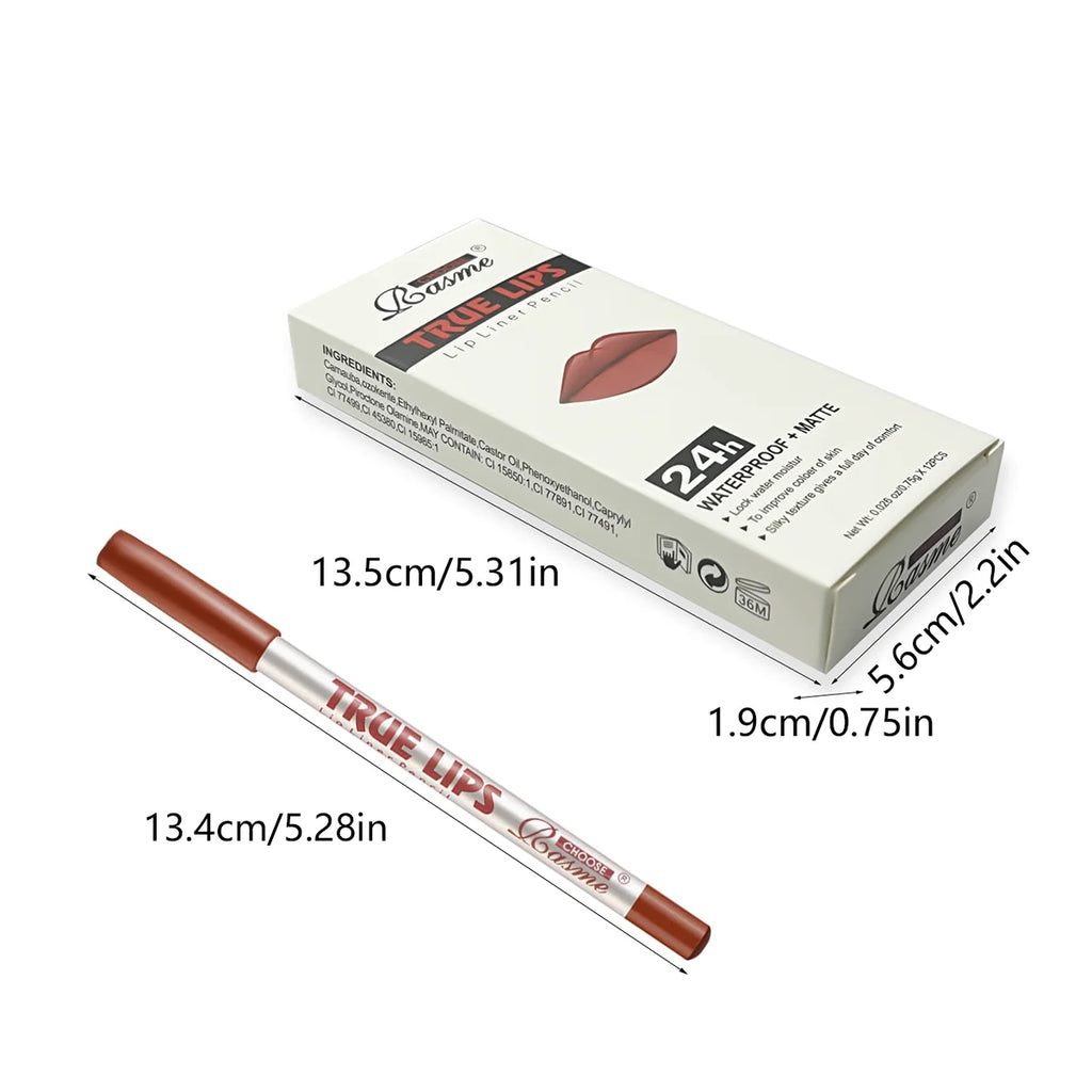 12 pcs Long-Lasting Lipstick Set with Professional Lip Liner Pencil