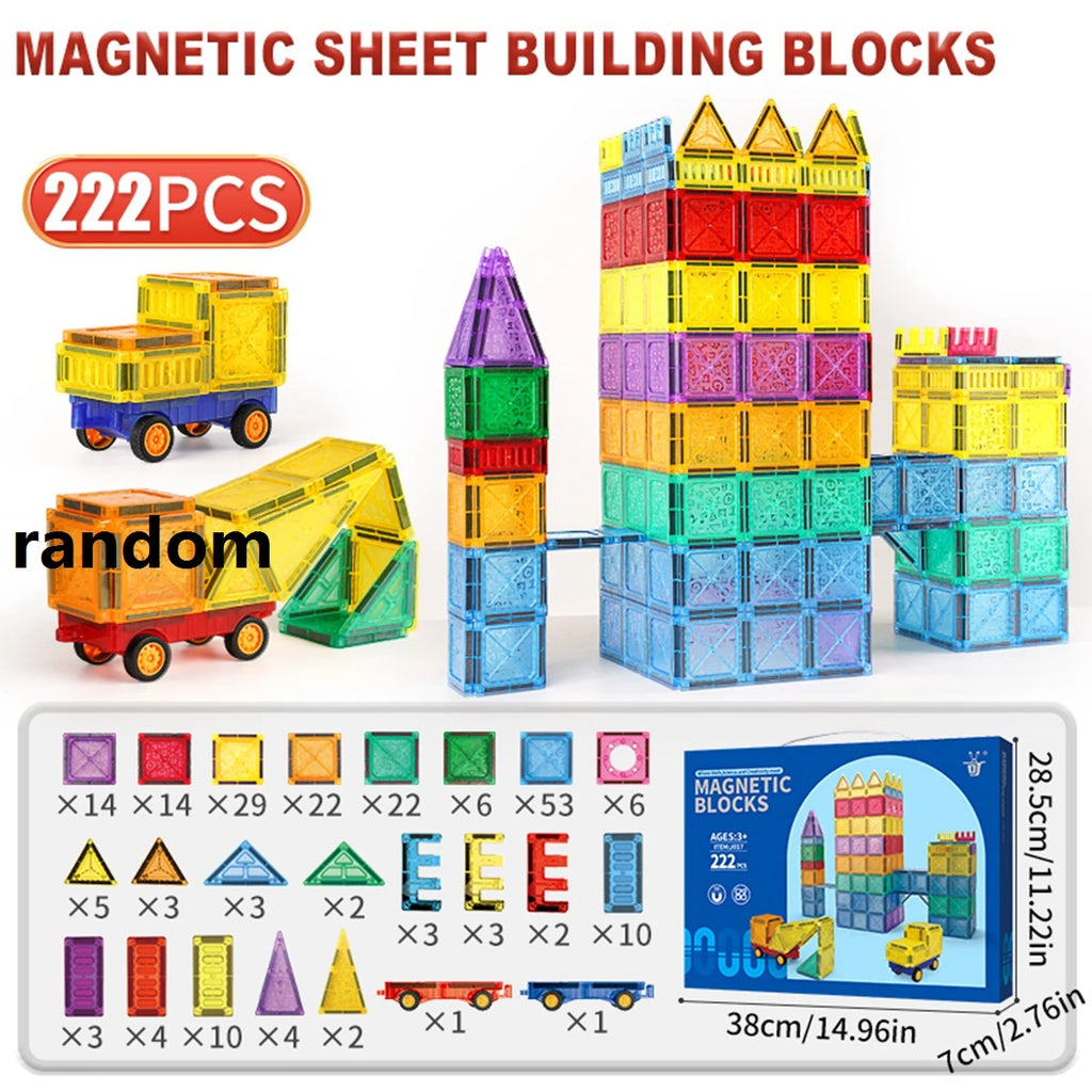 Magnetic Building Blocks Tiles Children's DIY Creative Toys for Kids Ages 3+ Year Old Boys Girls STEM Educational Sensory Gifts