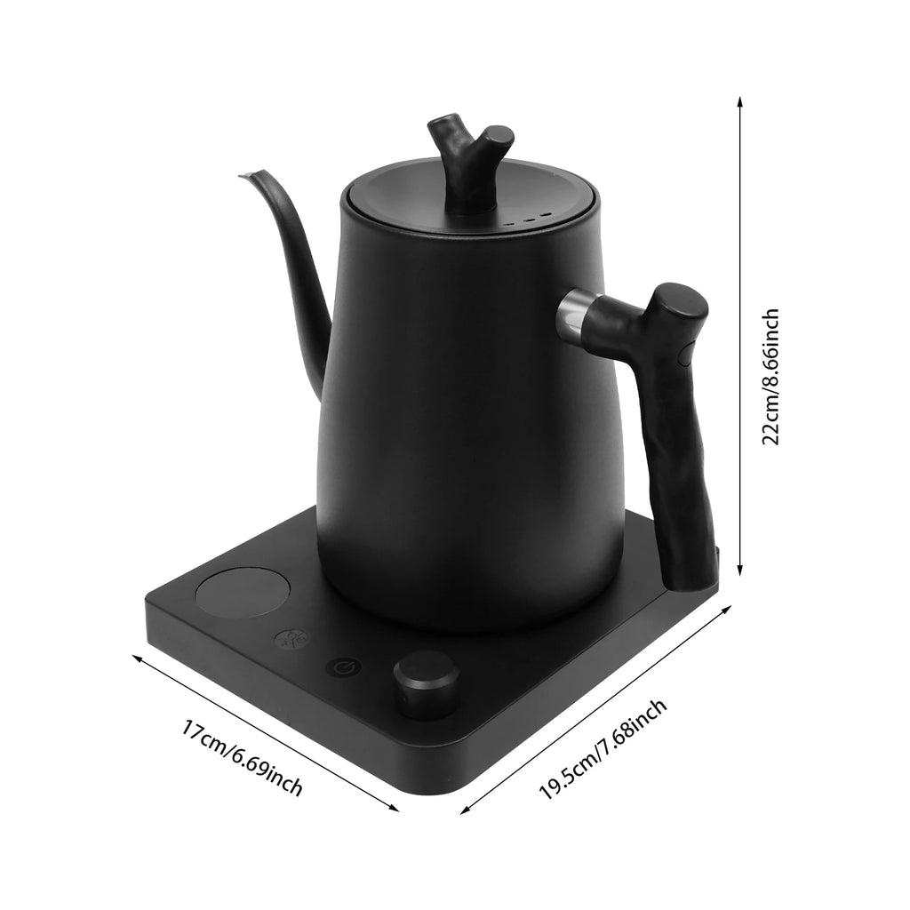 1L Electric Kettle 1KW 104-212°F LED White/Black Electric Coffee Kettle Water Heater Dry-Boil Protection 3 Ventilated Holes