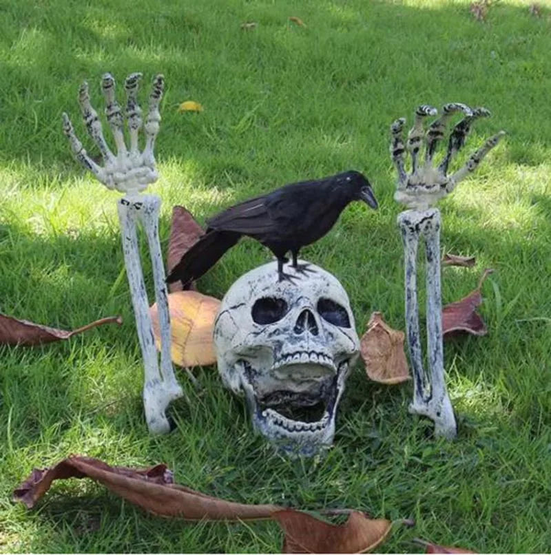 Halloween Realistic Skull Bone Holiday Decoration Props Home Garden